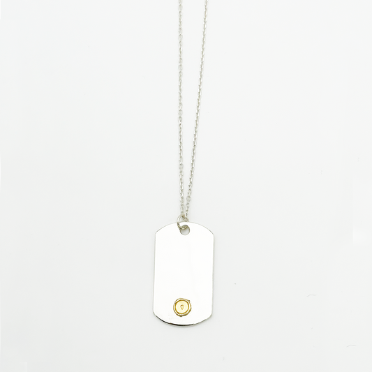 Plate- Gold Seal XM ID Tag Narrow Chain Necklace