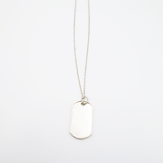Frame-M ID Tag Narrow Chain Necklace