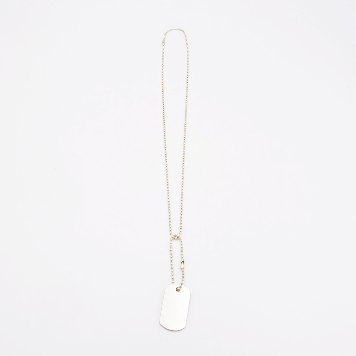 Plate-M ID Tag Ball-Chain Necklace