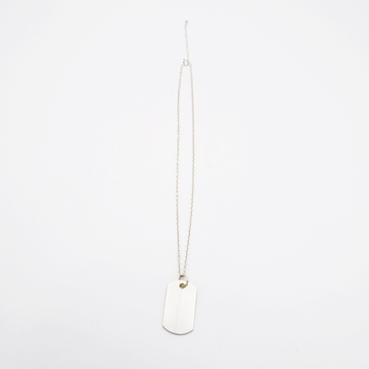 Plate-M ID Tag Narrow Chain Necklace