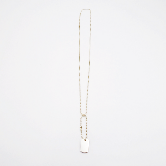 Plate-S ID Tag Ball-Chain Necklace