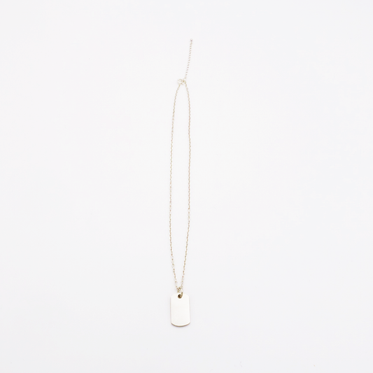 Plate-S ID Tag Narrow Chain Necklace
