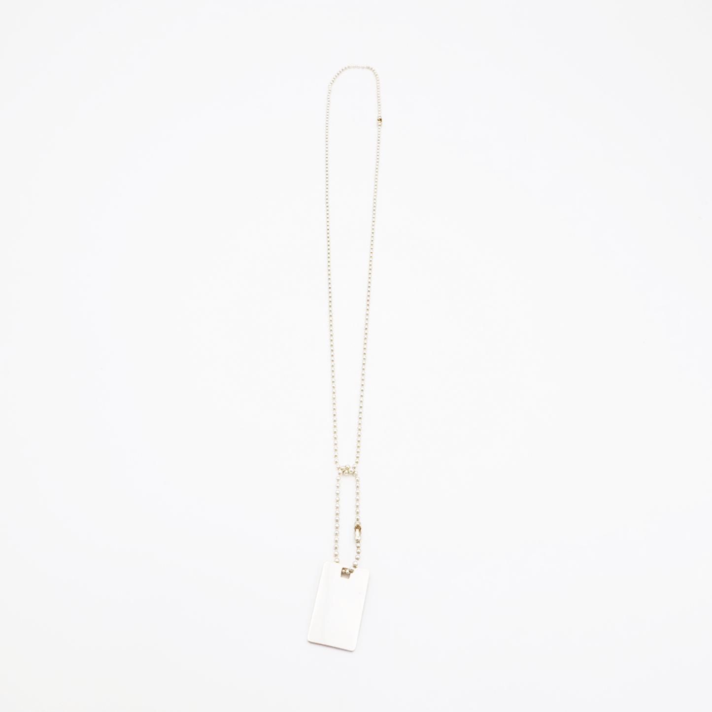 Square-M ID Tag Ball-Chain Necklace