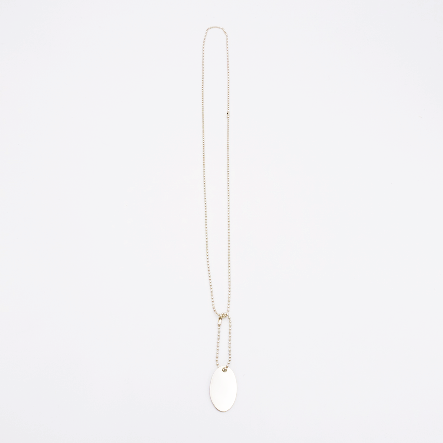 Oval-M ID Tag Ball-Chain Necklace