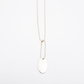 Oval-M ID Tag Ball-Chain Necklace