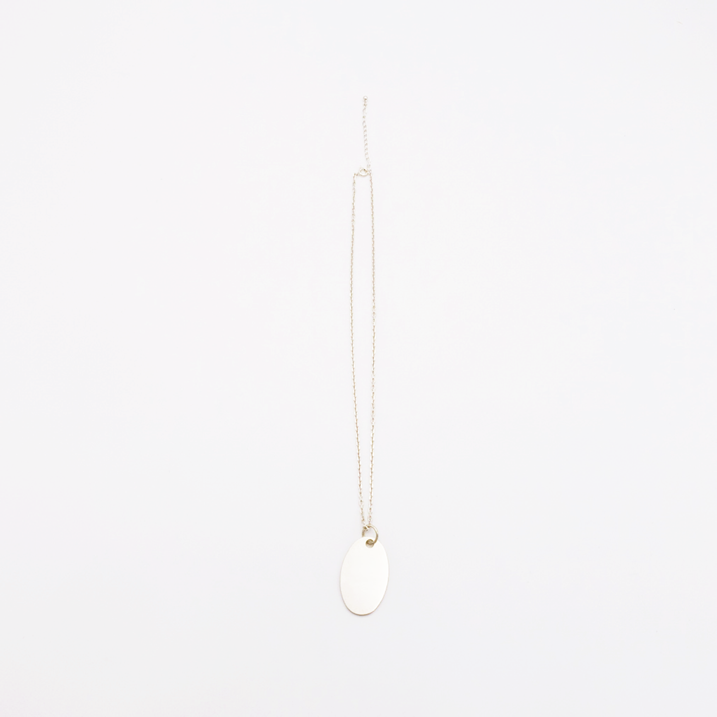 Oval-M ID Tag Narrow Chain Necklace
