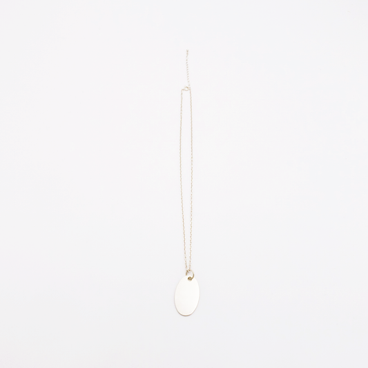 Oval-M ID Tag Narrow Chain Necklace
